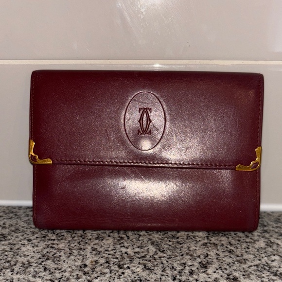 Vintage Cartier Kiss Lock Bifold Wallet - Picture 1 of 10